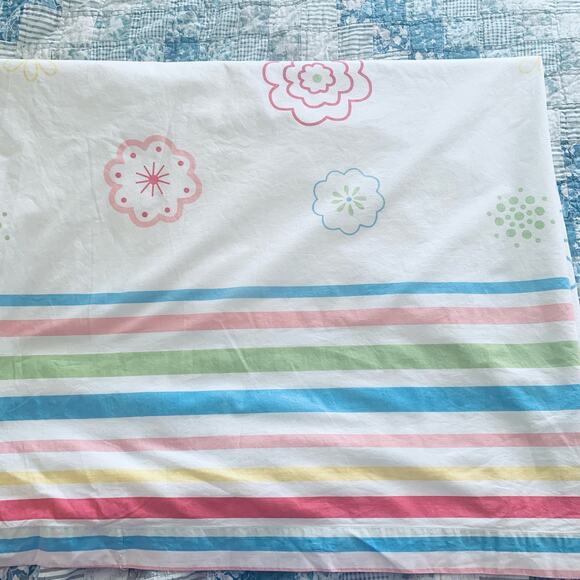 Vintage Twin Size Duvet Cover Mid Century MCM Bedding Floral Print Pink White - Picture 5 of 15